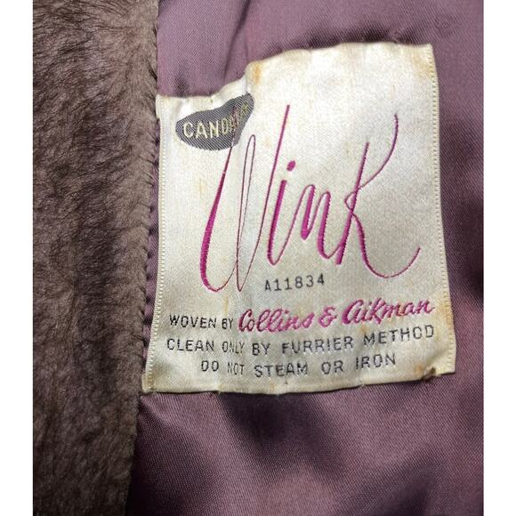Vintage Women’s 1950’s Collins & Aikman Wink Candalon Faux Fur Coat Size XL - Picture 9 of 10